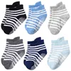 6 Pairs/lot 0 to 5 Years Anti-slip Non Skid Ankle With Grips For Baby Toddler Kids Boys Girls All Seasons Cotton Socks