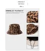 Winter Fall Leopard Fluffy Hat Faux Fur Bucket Hats Girl Plush Velvet Fisherman Bob Panama born Baby Children Kids 0-2 Years