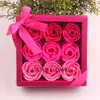 Valentine Day Gifts 9 Pcs Soap Flower Rose Box Wedding Birthday Day Artificial Soap Rose Gift Valentines Day Decoration