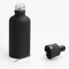 Bouteille compte-gouttes d'huile essentielle en verre noir clair/transparent de 1OZ avec pipette graduée Bouteille d'huile corporelle ronde Boston de 2OZ avec bouchon à l'épreuve des enfants livraison gratuite