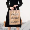 Plisted Kraft Paper Tote Torby na zakupy Vintage List Duża pojemność wodoodporna torebka i torebki T200915262p