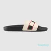 2022 Designer Rubber slide sandal Floral brocade men slipper Gear bottoms Flip Flops women striped Beach causal slippers size US 5-11