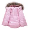 Iyeal bébé enfants fille vêtements ensembles Russie hiver véritable manteau à capuche en fourrure + salopette combinaison neige enfants costume de ski 1 2 3 4 ans 201102