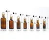 Amber Glass Dropper Flaskor 5ml / 10ml / 15ml / 20ml / 30ml / 50 ml / 100 ml Essential Oil Package Bottle Aromaterapy Flytande Flaskor Partihandel Sn2068