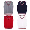 Acthink New Girls Colete Sweater Brand School Crianças V-pescoço Vest Borne para Meninos Crianças Fall / Inverno Camisola de Malha, C321 20127