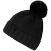 2020 mode femmes fourrure Pom Pom hiver tricoté chapeau chaud doux Skullies bonnets amovible Hairball casquette dames filles laine chapeaux