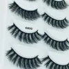 Artificial Mink Hair 3D Eyelash Natural Thick Paragraph False Eyelashes 5 Conducted Explosion Cross-Border Supply Wholesale