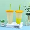 700ml herbruikbare kleur veranderende koude cups temperatuur plastic tuimelaar met deksel bloed vampier party cup achtervolgd drinken halloween cup