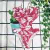 Kobiety pływać noszenie solidnego koloru w pasie jednoczęściowym kamelie stroju kąpielowego Kobiety seksowne bandaż liter drukowany kostium kąpielowy wakacje gorąca wiosna