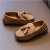 Mode Kinder Turnschuhe Casual Schuhe Für Kinder Jungen Mädchen Leder Schuhe Klassische Faulenzer Kleinkind Baby Quaste Fringe Boot Schuh Wohnungen