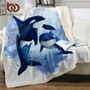 BeddingOutlet Orcinus Orca Couvertures Pour Lit Aquarelle Couverture Personnalisée Animal Marin Requin En Peluche Couverture Océan Couvre-lits Mantas 201222