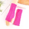 Frauen Winter Twist Crochet Gestrickte Hand Handschuhe für Frauen Kurze Arm Hülse Warme Halbe Finger Finger Handschuhe 2020 Neue handschuh