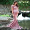 肩のないマタニティドレスPographs Propss Baby Shower PO Shoots妊娠中の女性Maxi Gown 20204130581の長い妊娠ドレス
