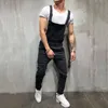 Moda Mężczyzna Ripped Jeans Jumpsuits Street Traved Hole Denim Bib Kombinezony dla mężczyzn Spodnie Podwiązźń 3 Kolory Rozmiar S-3XL