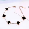 Korean black clover five flower bracelet female 18k rose gold bracelet student simple fashion titanium steel bracelet6503326