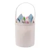 Sublimation Easter Bunny Bucket Festive Polyester Blank DIY Rabbit Ears Basket Personalized Candy Gift Bag with Handle