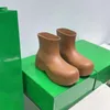 Wholesale top quality candy color big head rain boots luxury designer thick-soled short tube waterproof avocado Chelsea Martin boots size 35-40