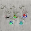 14mm 18mm Male smoking Glass Ash Catcher with colors silicone containers straight silicon bong water oil rig for smoke pipes