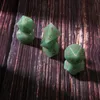 Natural Green Aventurine Loose Gemstones Engrave Dungeons And Dragons Game-Number-Dice Customized Stone Role Play Game Polyhedron Crystal Dice Set Ornament