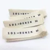 custom label 500pcs notions high quality 100% cotton silk-screen printed clothes labels for clothing sweater