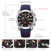 Megir heren chronograaf analoge kwarts horloge met datum lumineuze handen waterdichte siliconen rubberen riem polsswatch voor manq0234L