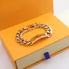 Design de mode Rose Gold 316L en acier inoxydable Bracelets pour hommes et femmes Hip hop bijoux bracelet cadeau inclus boîte