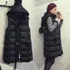 Moda damska Solid Colors Bez rękawów Plus Rozmiar Kapturem Kapturem Kamizelka Kamizelka Płaszcz Bawełniana Padłowa Jacket Outwear Tops Gilet