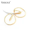 Varole New Curve Line Cuff Clip Na kolczykach Dla Kobiet Złoty Kolor Big Earchuff Earings bez pierwiastkowej biżuterii