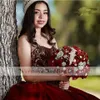 Meninas mexicanas Borgonha Quinceanera Vestidos Removíveis Mangas Lace Applique Sweet 16 Gastos de Pageant Velvet Vestidos de XV Años