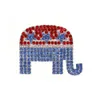 10 Pcs/Lot personnalisé drapeau américain broche bleu et rouge strass éléphant forme 4 juillet USA épingles patriotiques pour cadeau/décoration