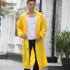 Rainfreem Men/Women Raincoat Impermeable Rain Jacket Plus Size S-6XL Yellow Poncho Camping Rainwear Hooded Rain Gear Clothes 201110