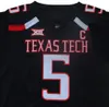 # 5 Patrick Mahomes II NCAA Texas Tech Red Men College Football Jersey Men Football Jersey Czarny Czerwony Biały Darmowa Wysyłka Rozmiar S do 3XL