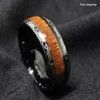 8mm Black Tungsten Carbide Ring Koa Wood Inlay Dome Matching Wedding Bands Men039s Jewelry J1906259441215