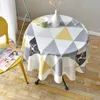 Nordic Geometric Polyester Waterproof Round Tablecloth Kitchen Tablecloths Dining Table Cloth Home Table Cover For Parties LJ201223