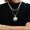 Iced out zircon pingente esférico bilhar 8 pingente colar masculino hip hop jóias personalidade gift253s