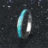 Wedding ringen prachtige witte / blauw vuur opaal ring eenvoudige verloving voor man vrouw mode cadeau wynn22