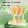 2022 Sommar Ny Handheld Electric Fan Portable Desktop With Mobile Phone Bracket Hand Holding USB Uppladdningsbar Tre-Speed ​​Wind Speed ​​Mini Fan