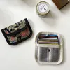 Bolso pequeño de moda, monedero de lona para mujeres y hombres, billetera de tarjeta Simple a rayas, auricular cuadrado de estilo coreano, funda para llaves, bolsa pequeña