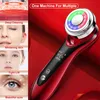 AmazeFan EMS Beauty Instrument Face Lifting Heat Red Blue Light Cleaner Deep Cleansing Home Skin Care Device Massager 220216