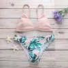 Sexy Leaf Print Bikini Female Swimsuit Women Swimwear Thong Bikinis Set Swimming Suits for Bathing Suit