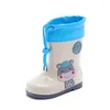 Warme en waterdichte regenboots voor kinderen schattige meisjes jongens verwijderbare pluche schoenhoes kinderschoenen buiten wandelschoenen lj201202