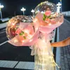 Lichtgevende bloem ballon transparante licht valse roos boeket Valentijnsdag ballonnen romantische rozen luchtballoon zijde vlecht 10 3ZL N2