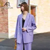 AEL Rétro automne printemps veste femmes costume manteaux Violet outwear casual col rabattu streetwear vestes lâches blazer 201114