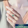 Mode hart vorm groene stenen ring luxe zirkoon band belofte liefde bruiloft verlovingsringen sieraden voor vrouwen geschenken
