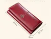 Vintage Oil Wax Leather Long Wallet Mobiltelefon Bag Zip Pocket265a