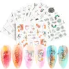 4 stuks zwarte stickers voor nail art decoratie abstract beeld nagel water transfer slider stickers folie wraps manicure TRSTZ101810334897263