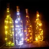 Piles incluses 10PCS 1M 2M LED String Lampes Bouchon de bouteille de vin Lumière en forme de liège pour la décoration de mariage de fête Y200903