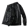 Faux Leather Bomber Jacket Men Solid Oversize Male Motorcycle Coat Biker Waterproof Moto Clothing Spring 2021 CWU-45P 220211