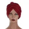 Street Trend Headwear Fashion Ladies Turban Hat Hair Loss Cap India Solid Color Baotou Cap Chemotherapy Hats Casual Headdress