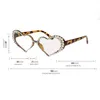 Vintage hart vorm frame zonnebril vrouwen mode luxe strass decoratie kat ogen zon brillen1